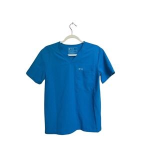 Figs Catarina Scrub Top Extreme Blue PO 5214 ‎ Pocket Nursing Healthcare Size XS